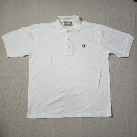 Vintage Augusta National Golf Shop Masters Mens Polo Shirt Size Large White - Picture 1 of 6